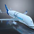 Airbus Beluga XL Aircraft With White And Blue External Design Features