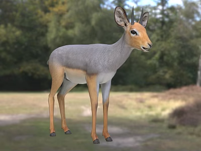 A Graceful Antelope In The Natural Forest And Grassland Habitat 3d model