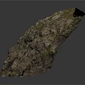 Natural Rock With Rough Textured Surface And Mossy Vegetation Cover
