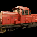 Vintage Red Cargo Train Locomotive with DB Logo and Classic Design