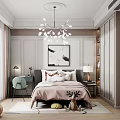 Cozy Kids Room Interior Design With Pink Bed Stuffed Toys Wall Art And Chandelier