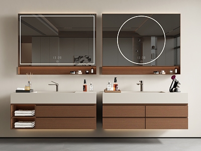 Middle Ancient Bathroom Cabinet Basin Cabinet Bathroom Mirror Cabinet 3d model