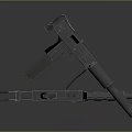 Tactical Weapon 3D Render With Metal Barrel Mounting Bracket And Mechanical Components 3d model