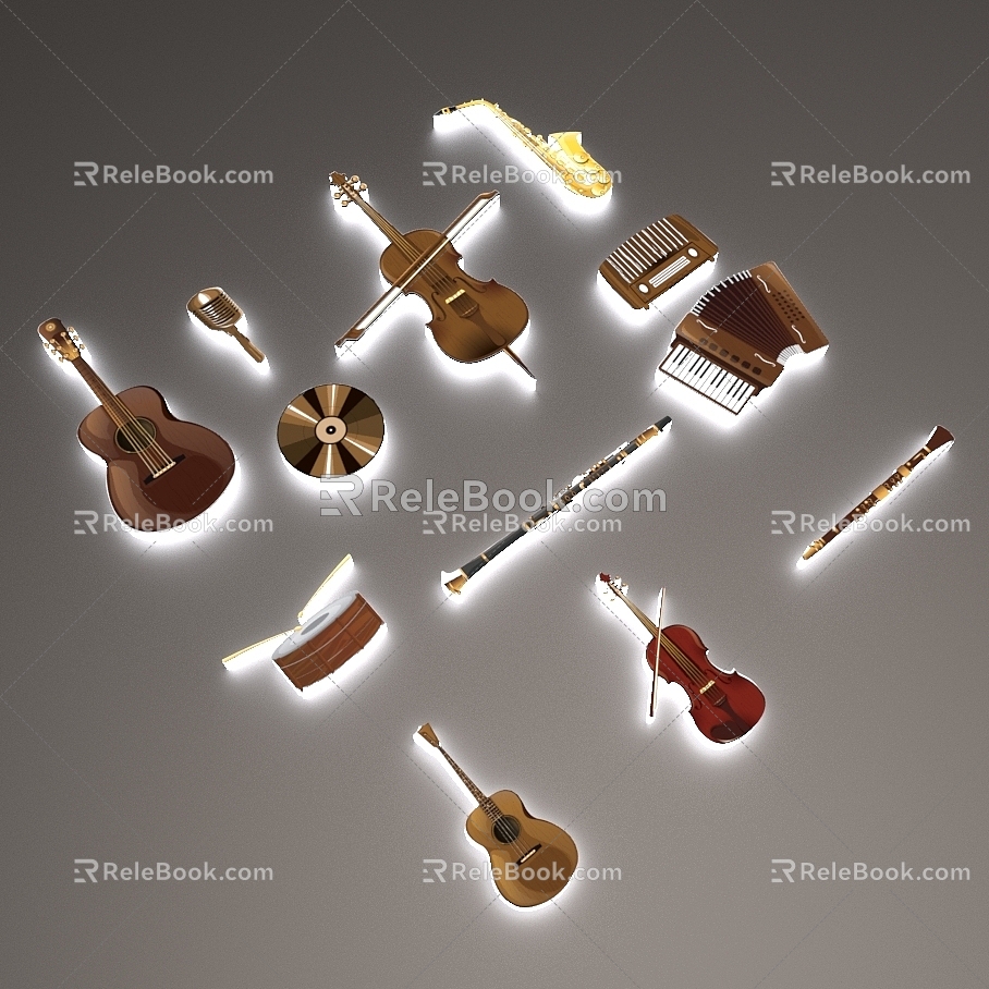 Music material light box advertisement 3 model