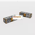 Elegant Decorative Boxes With Black White Pattern And Gold Label Design 3d model