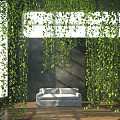 Artificial Decorative Hanging Green Vines with Lush Leaves for Wall Decoration