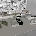 Sofa coffee table combination 3d model