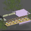 Good Tasting Container Building Outdoor Dining Area With Tables Chairs And Trees