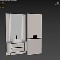 Sleek Modern Bathroom Cabinet With Framed Mirror Sink And Textured Drawers