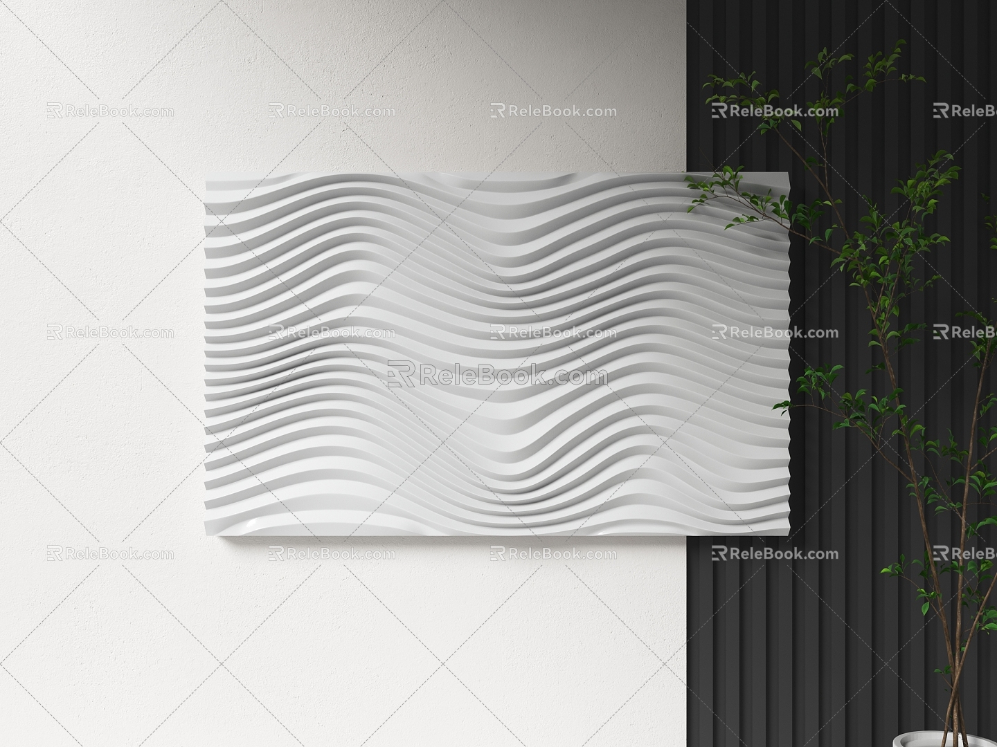 Modern Wall Decorations Random Corrugated Pendant Cream Simple Decorative Art Pendant Creative Pendant Decorative Internet Celebrity Pendant 3d model