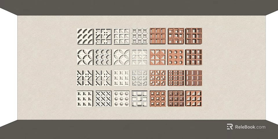 Modern Room Divider Styles Featuring Various Geometric Patterns And Decorative Panels 3d model 