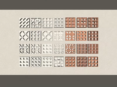 Modern Room Divider Styles Featuring Various Geometric Patterns And Decorative Panels 3d model