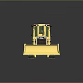 Yellow Bulldozer Functional Construction Vehicle With Green Windows Tracks And Blade