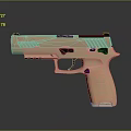 Modern Tan Tactical Pistol With Ergonomic Grip And Black Accents