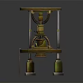 Cartoon Scene Featuring Tower Structure With Circular Platform Pillars Ladder And Ornate Decorative Details