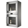 Stainless Steel Double Wall Ovens With Glass Doors And Control Panel For Modern Kitchen