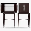 Modern Entryway And Side Cabinet With Dark Wood Design Double Doors Drawers And Tall Legs