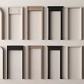 Multiple Door Frame Styles In White Black And Brown For Interior Design 3d model