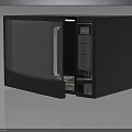 Black Modern Microwave Oven with Open Door and Digital Control Panel Design 3d model