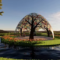 Creative Landscape Pavilion Tree Modeling Dome Pavilion Rest Pavilion Circular Landscape Camping Point Photo Card 3d model