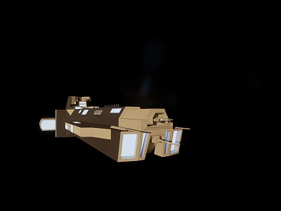 Brown Modular Structure With Transparent Panels And Industrial Design Elements 3d model