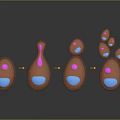 modern cell division asexual reproduction 3d model