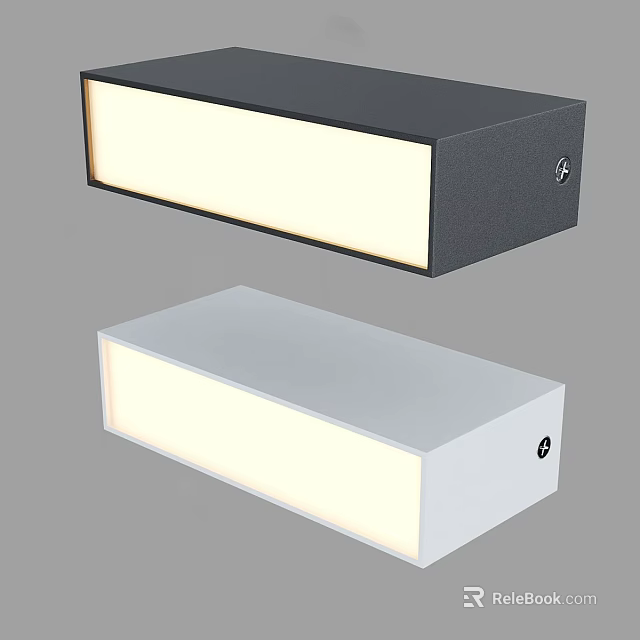 Modern Simple Black and White Rectangular Wall Lamps Indoor Home Decor Design 3d model 