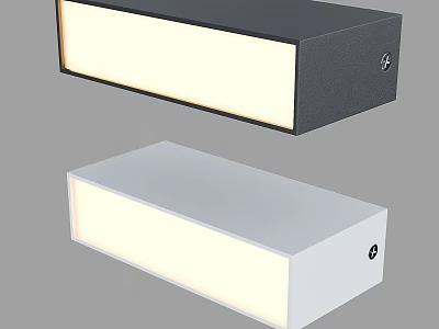Modern Simple Black and White Rectangular Wall Lamps Indoor Home Decor Design 3d model