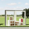 Outdoor clock-in point civilized city do civilized people do civilized things create civilized city net red ancient wind spring and autumn cube books 3d model