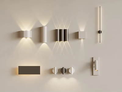 Modern Wall Lamps With Diverse Shapes And Illumination Effects For Interior Decor 3d model