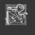 Electronic Appliance Internal Structure With Green Casing Orange Tubes And Mechanical Components