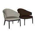 Elegant Modern Upholstered Dining Chair With Armrests And Dark Wooden Legs