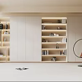 Modern Bookcase Cream Bookcase 3d model