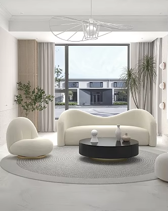 Nordic Sofa Coffee Table Combination Leisure Sofa Combination 3d model
