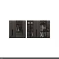 Modern Sleek Wardrobe Interior Storage Design With Glass Doors Hanging Clothes And Drawers