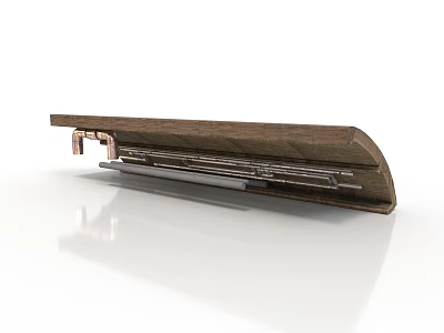 Brown Long Strip Mechanical Equipment With Metal Components And Industrial Structure 3d model