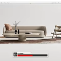 Quiet Sofa Tea Table Combination Sofa Coffee Table 3d model