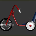 Red Frame Blue Seat Children's Tricycle With Black Tires White Grips And Number 11 On Frame