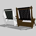 Modern Leisure Chairs With Wooden Frame And Striped Seat In Black And White