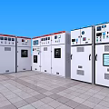 Modern Industrial Electrical Control Cabinets With Control Panels Displays And Buttons 3d model