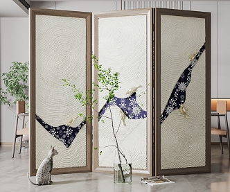 New Chinese Style Screen Partition 3d model