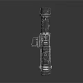 Futuristic Tactical Gun With Metallic Design Scope Attachment And Black Finish