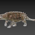 Realistic Detailed Armored Reptile Featuring Round Scales Back Spikes And Brown Orange Patterns