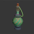 Innovative Medical Device With Green Black Swirl Pattern Orange Top Chain And Stable Base