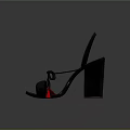 Stylish Black Open Toe High Heel Sandals With Block Heel And Crisscross Straps