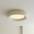 Modern Beige Round Flush Mount Ceiling Light With Soft White Illumination Design 3d model