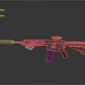 Modern Tactical Rifle With Silencer Scope Blue Black Finish And Textured Grip