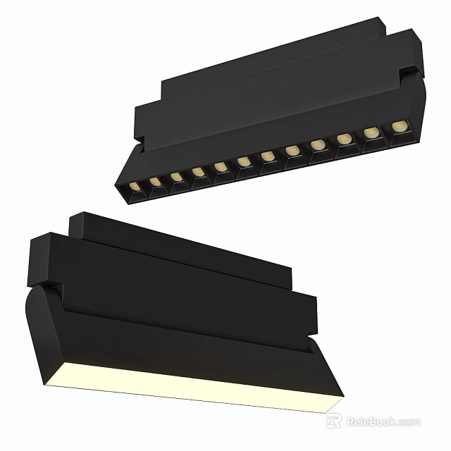 Modern Black LED Downlights and Spotlights with Multiple LED Beads Design 3d model
