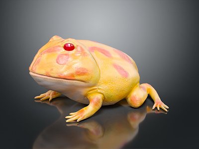 modern golden toad frogs 3d model