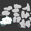 Assorted Shoes Sneakers Casual Styles Arranged In White Black Purple Colors